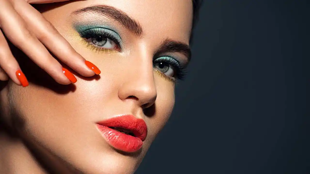 Artistic facial and eye make up