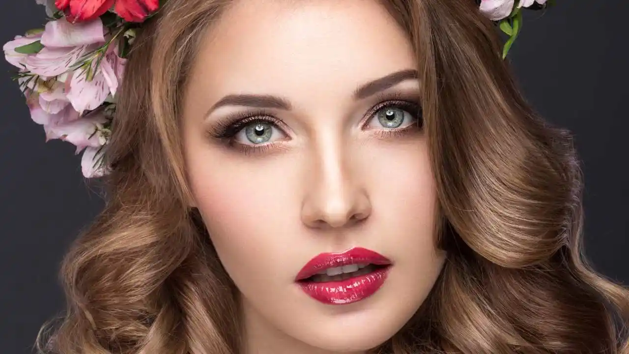 Beautiful girl with makeup and hairstyle ready for wedding