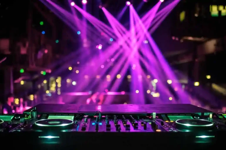 DJ ready to perform in wedding hall