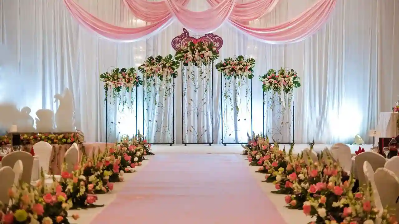 Decorated wedding hall