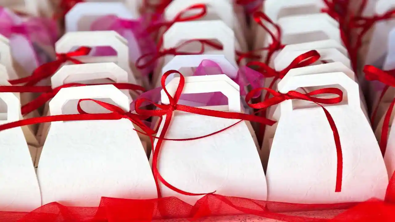 Wedding favors beautifully packed