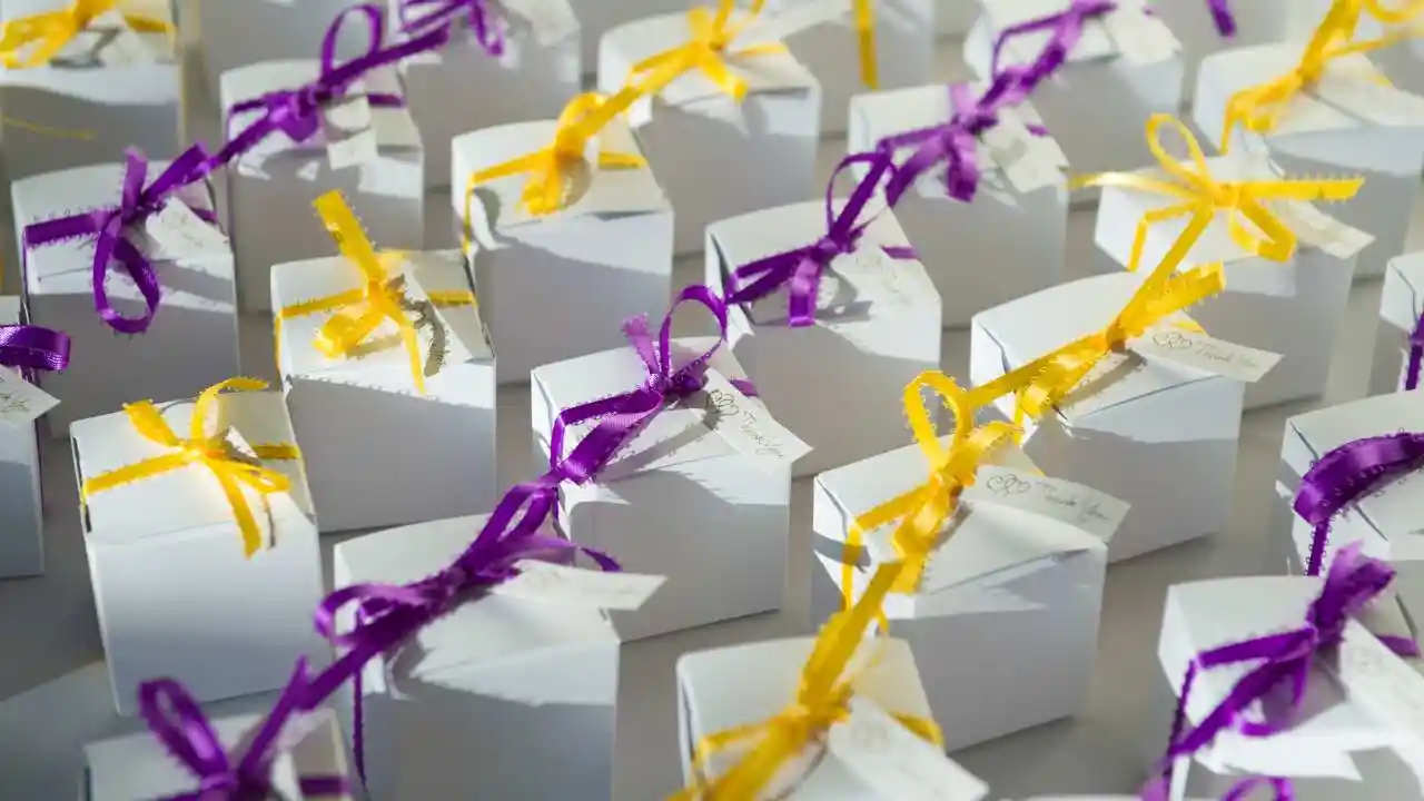 Wedding favors beautifully packed