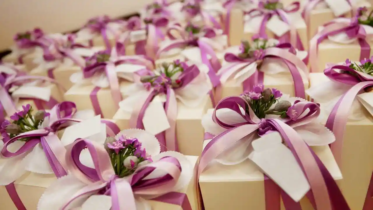 Wedding favors beautifully packed
