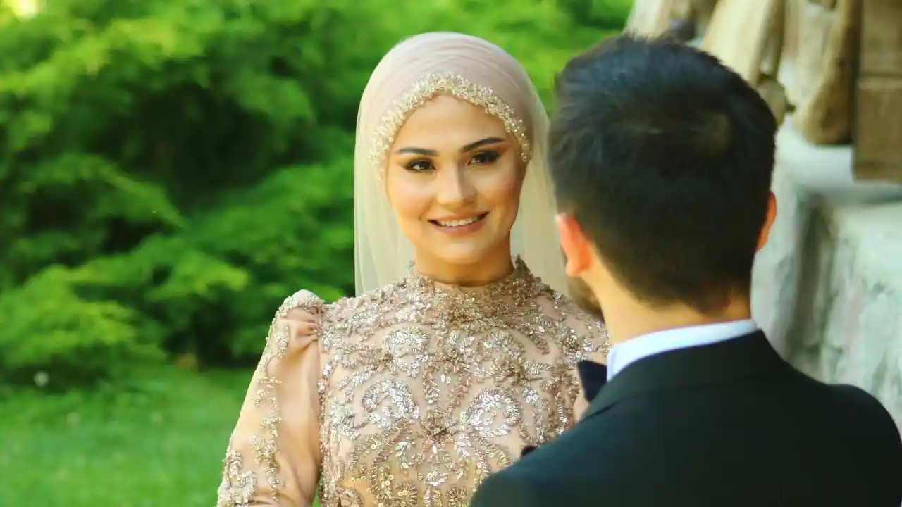 muslimah bride in beautiful gown